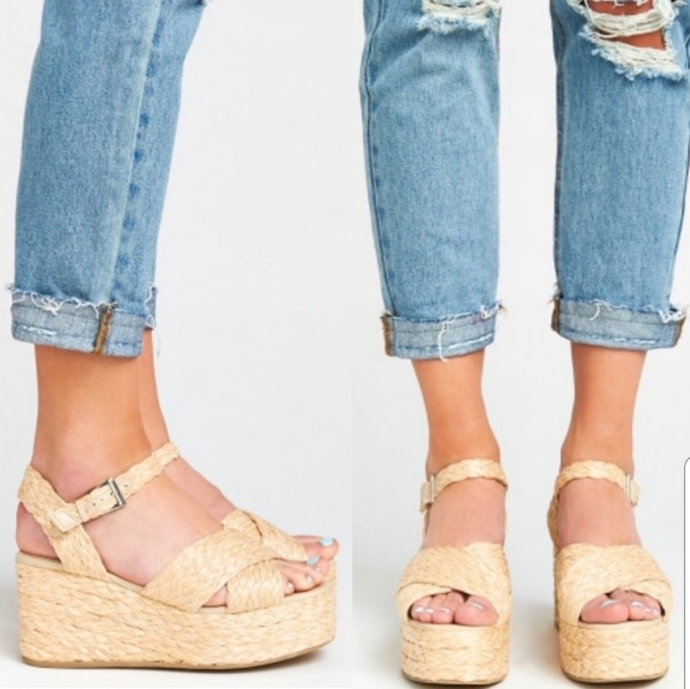 Steve Madden Pam Raffia Sandal - Picture 2 of 8
